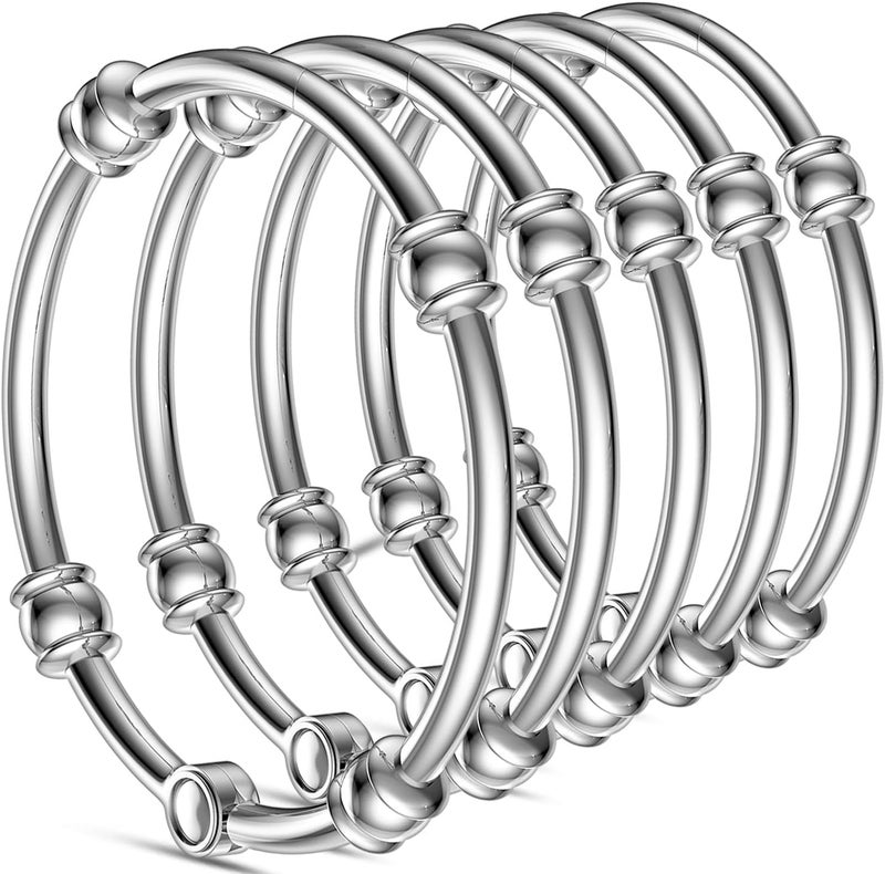 SSTOOHL Shower Curtain Rings,12 Pack Round Shower Curtain Hooks for Bathroom Glide Smoothly Rustproof Metal Shower Hooks for Shower Curtain Rod,Snap Joint Design, Zinc Alloy, Nickel - Image 1